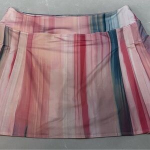 PCGAGA Women's Athletic Striped Skort Pink Red Blue Multicolor Size L Stretch